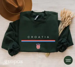 Croatia Crewneck Sweatshirt, Croatia Hoodie, Croatia Shirt, Croatia Gift, Croatian Flag Pullover, Travel Souvenir, Unisex Clothing