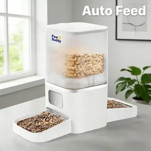 modern white design Best Selling 6L Large Capacity Automatic Cat Feeder with Camera WiFi Control Smart Cat Food Dispenser Pet Feeder Tuya APP Control rfid  feeder autofeeder Stainless Steel Two-in-One Pet Feeder voice recorder