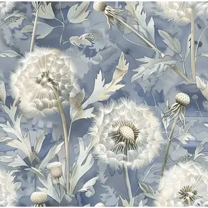 Vintage Blue Floral Decorative Wallpaper, Single Sheet Peel-and-Stick Self-Adhesive Removable Thick Vinyl Contact Paper (16.9in x 118.1in), Waterproof for Bathroom Decor, Indoor Use
