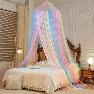 1pc Courtly Dome Mosquito Net, Indoor Twin Bed Ceiling Mosquito Net, Colorful No Installation, Summer Mosquito Screen Tent