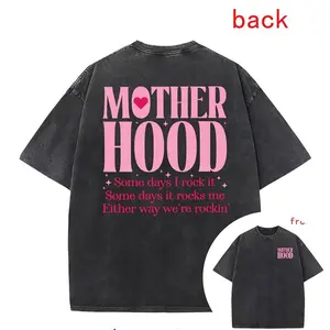 Mom Life Mother Hood T-Shirt Relaxed Fit Perfect Gift For Mother's Day Made In USA For Women For Men [Block Core Threads 180G/230G 100% cotton short-sleeve/hoodie, soft and comfortable]