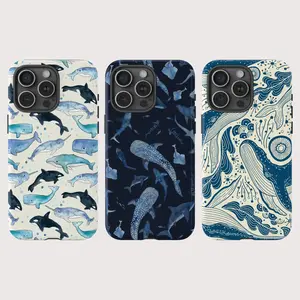 Ocean Whale Tough Phone Case – Marine Life Phone Covers with Blue Whale, Orca, and Whale Shark Designs, Ocean Phonecover, Gift for Her for Him,phone Case Suitable for Iphone 11/12/13/14/15/16/17 Pro Promax Plus Air and Samsung S22/S23/S24/S25 Plus Ultra