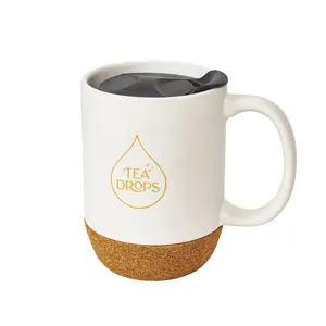 Tea Drops Ceramic Mug with Lid