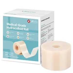 LIFARA Hydrocolloid Roll for Wound Care - Cut-to-Size, Extra Large Hydrocolloid Patch Bandages with Self-Adhesive, Ultra Absorbent, Flexible & Waterproof, First Aid Kit Essential (2in*32ft, 11.8mil/ 0.3mm Thickness))