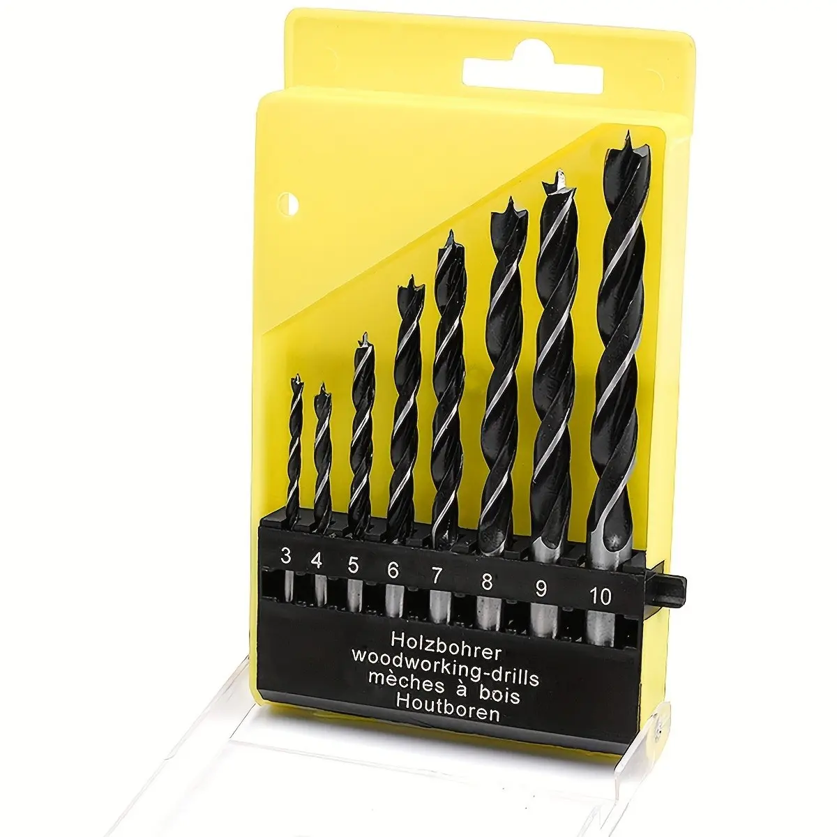 Woodworking Three Point Twist Drill Bit Set 3-10mm, 8 Pieces, Hole Drilling Tool for Wood Boards, Hand Drill Specialized, Efficient, Precision, Hand Drill Compatible, Woodworking Projects, Drill Bit Kit