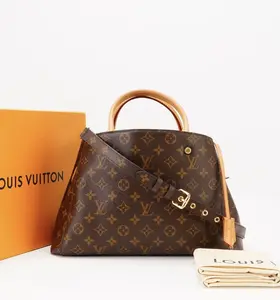Pre-owned Celine Montaigne BB Monogram Canvas Plum Interior