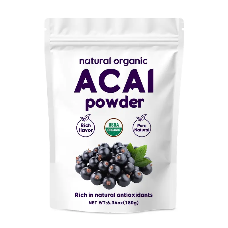 WACACEE Organic Freeze-Dried Acai Fruit Powder Bag - Sugar-Free, No Additives/Preservatives, High Anthocyanin, Vitamin-Rich, Fiber-Packed Natural Antioxidant Superfood, Low-Calories, Balanced Taste for Smoothies, Adults’ Wellness (Single Bag)
