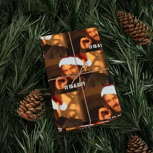 Boromir It Is A Gift Christmas Wrapping Paper, LOTR Gift Wrap, Funny Secret Santa Gift Wrap, Boromir Santa Hat Christmas Idea