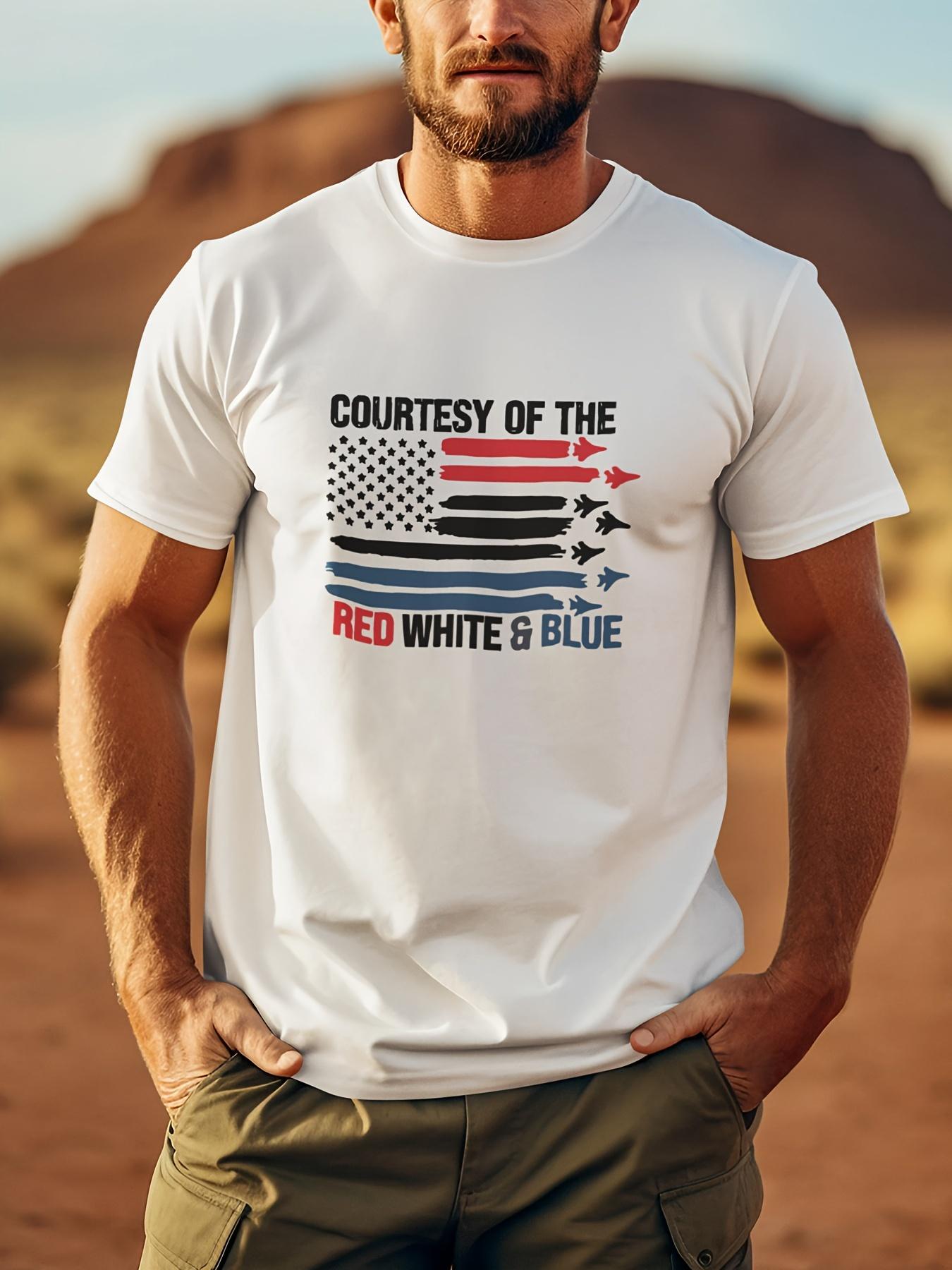 Men's Front Print Graphic T-Shirt, Short Sleeve Casual Streetwear Tee, Simple Design Daily Wear Top