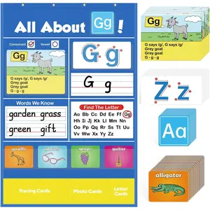 Alphabet Learning Pocket Chart Alphabet Wall Chart ABC Flash Cards Learning , Handwriting Practice Letter Tracing for  Homeschool   Learning Activities  Haves