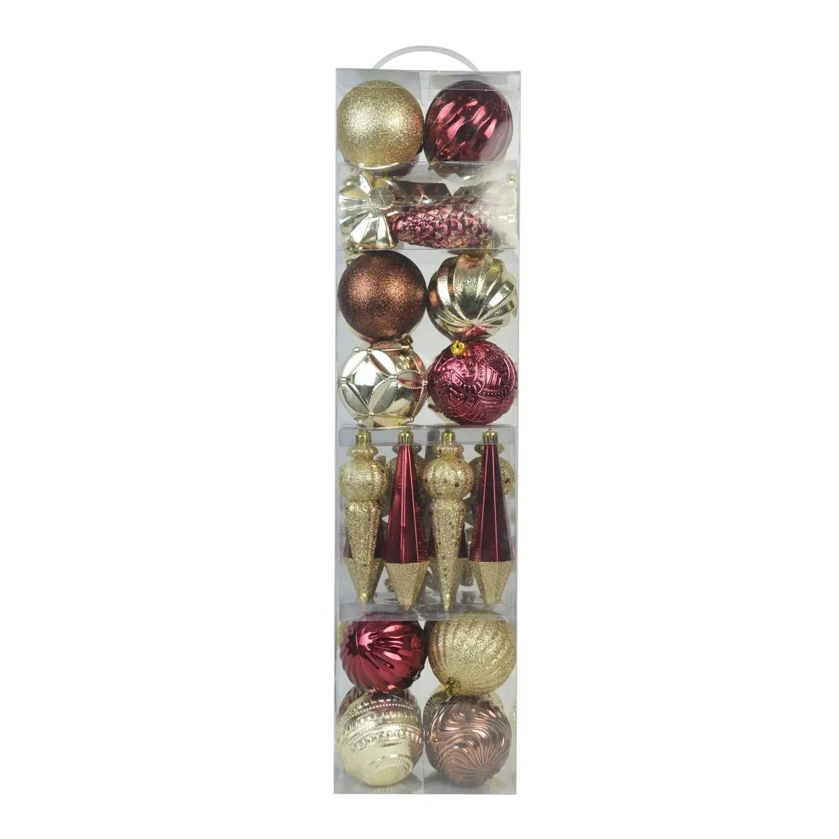 Assorted Styles-Mix Color Rustic Christmas Ornament - Pack of 40