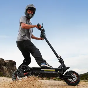 Off-Road Electric Scooter for Adults 2000W Dual Motor 38 MPH Top Speed 50 Miles Long Range 10" Off-Road Pneumatic Tires Turn Signals Dual Braking APP Control Foldable E-Scooter, 48V15Ah Handlebar