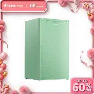 Upstreman mini fridges 3.2 Cu.Ft with Freezer Compact Single-Door Fridge for Dorm Office Bedroom BR321 Adjustable Temperature Thermostat Energy Efficient Quiet Operation Green Fridge Small pantry drink fridge skincare fridge refrigerator tiktokshopspringg