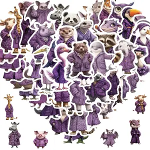Animal Pattern Sticker (50pcs), Cute Cartoon Graffiti Sticker, Decorative Sticker for Laptop, Water Bottle, Skateboard, Luggage, Computer, Phone, Cover