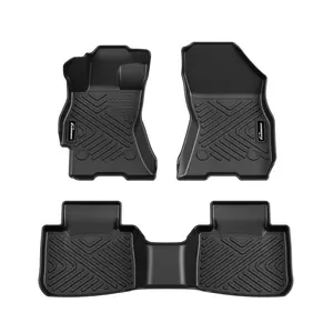 GARVEE Floor Mats Compatible with Subaru Outback Legacy 2015-2019, Black TPE All-Weather Floor Liners, 1st & 2nd Row