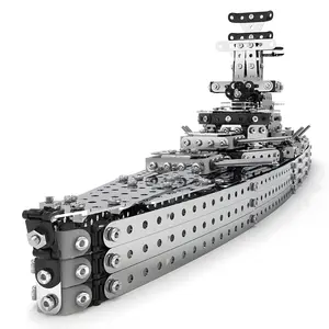1188 Piece Battleship Metal Building Kit, High Difficulty 3D Puzzle Toy, Hand-Tighten Screw Model, Collectible Desk Decor Gift, Model Boat Kit