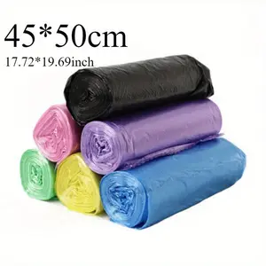 5 Rolls 1 pack 100Pcs Household Disposable Trash Pouch Kitchen Storage Garbage Bags Trashbags Cleaning Waste Bag Plastic Bag Bin Bags