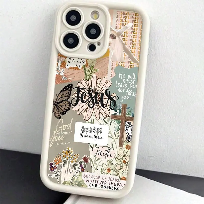 Floral & Letter Pattern Phone Case, Anti-drop Cellphone Protective Case, Total Protective Shockproof Mobile Phone Cover for iPhone 6 7 8 9 X XS XR 11 12 13 14 15 16 PRO MAX PLUS miniSeries, Unique Iphone Cases