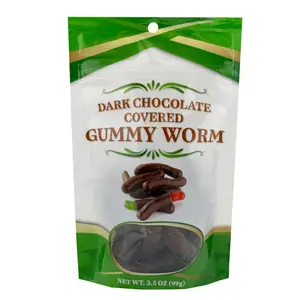 FirstChoiceCandy Chocolate Covered Gummy Worms, Dark Chocolate, 3.5 oz Resealable Bag (PACK OF 3)