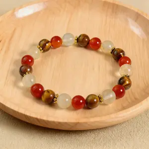 Money Bracelet , Tiger Eye & Citrine, Carnelian Bracelet 8mm Beads Attract Wealth Beaded Healing Crystal Energy Men Women Luck Bracelet