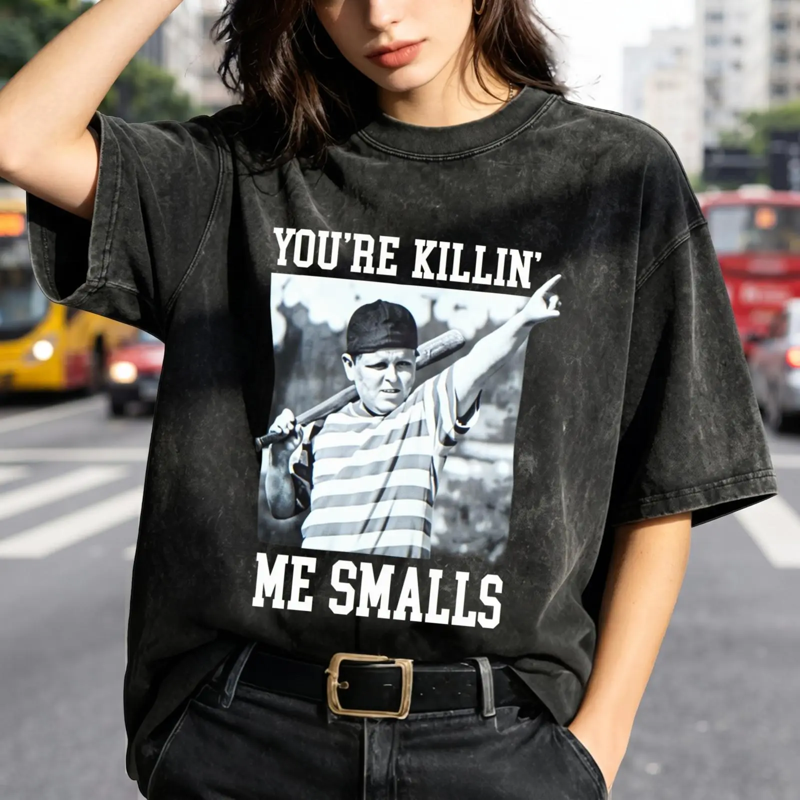 Youre Killin Me Smalls Women's Vintage Washed T-Shirt Youre Killin Me Smalls Print Oversized Graphic Tee Outdoor Casual Short Sleeve