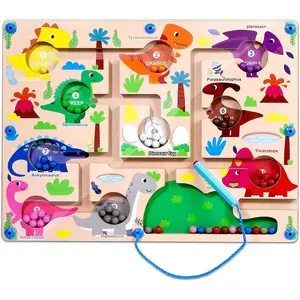 Magnetic Color and Number Maze, Montessori Toys for 3+ Year Old, Wooden Puzzle Activity Board, Toddler Counting Maze Toys for Boys Girls Preschooler 3 4 5 Years Old Gift
