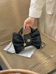 Women's Elegant Butterfly Knot Evening Clutch, Plain Chain Design Messenger Handbag, All-Seasons Fashion Accessory