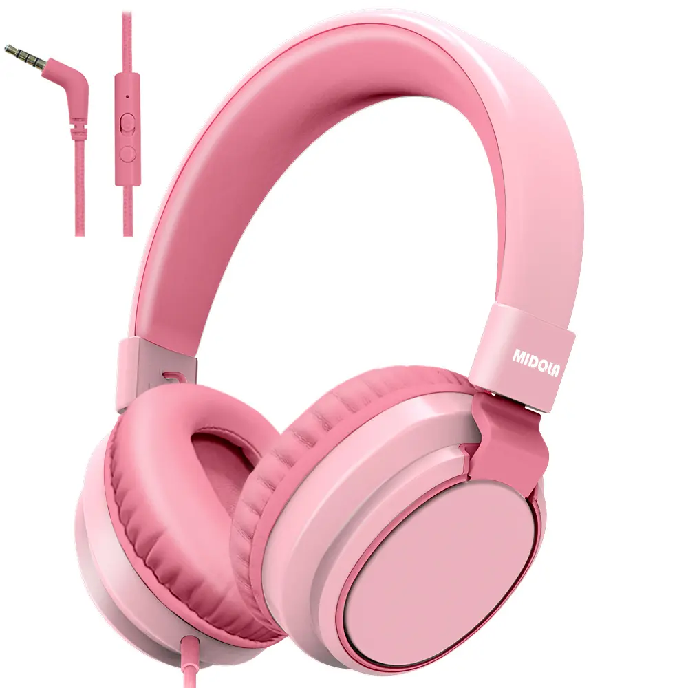 MIDOLA H01 Wired Headphones Over-Ear, 40mm Premium Driver, Tuned for Studio Sound, Built-in Microphone, 3.5mm Audio Jack, gaming