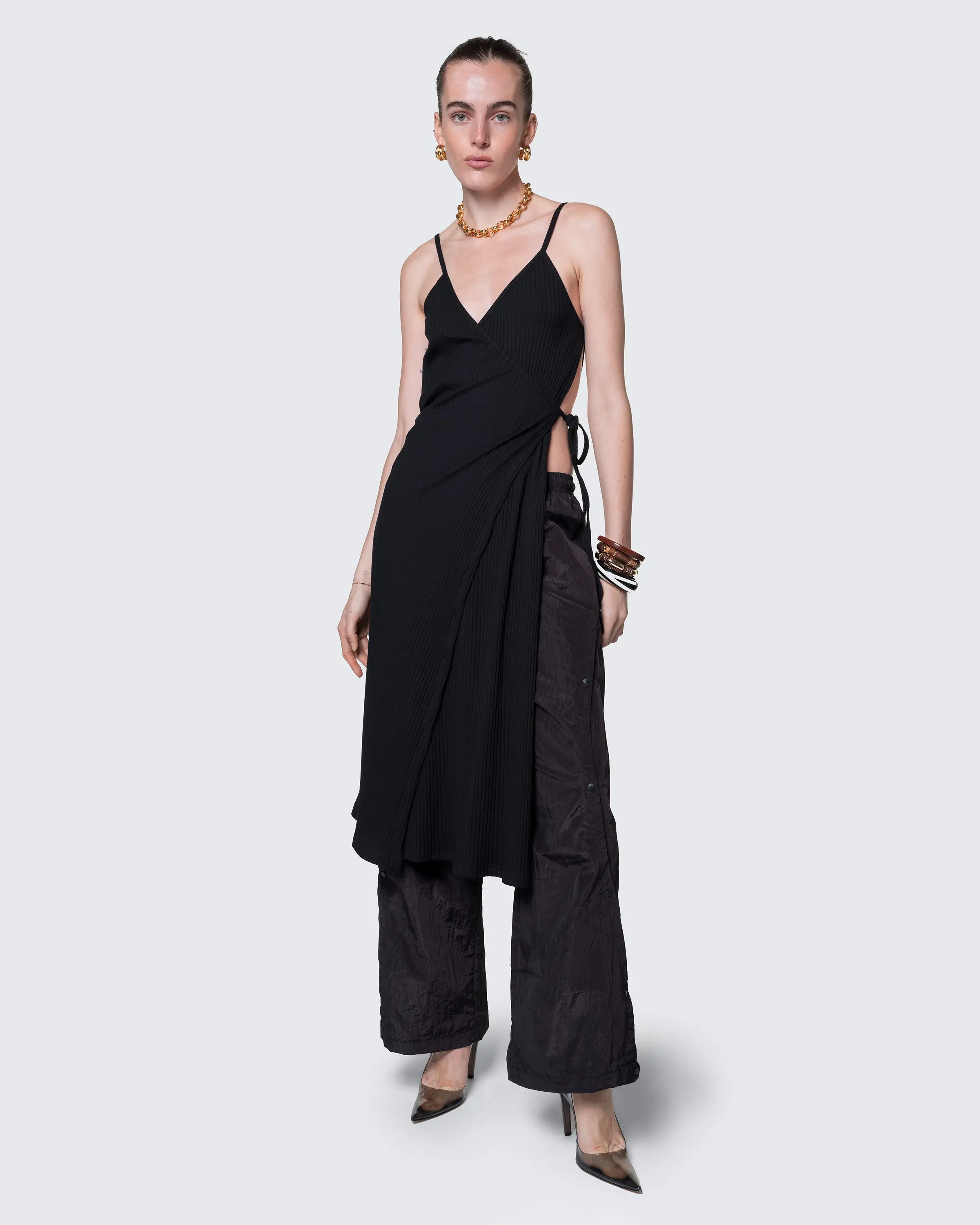 Reversible Ribbed Wrap Dress