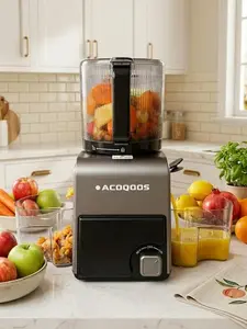 ACOQOOS Juicer Machines, 6.5" Extra Large Feed Chute Cold Press Juicer 3-IN-1 with Sorbet & Nut Milk, BPA Free, Easy to Clean, 100 OZ Hopper