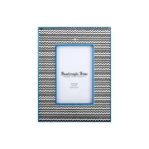 Handicraft Home Handmade Rhythm Waves Picture Frame Resin Inlay Grey-5x7”