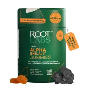 3 Pack ROOT LABS Alpha Shilajit Gummies, 10 in 1 Complex Supplement, 4000mg Pure Himalayan Shilajit with KSM-66 Ashwagandha, Maca, Tongkat Ali & Black Pepper Extract, No Sugar Added, 60 Count Per Bottle