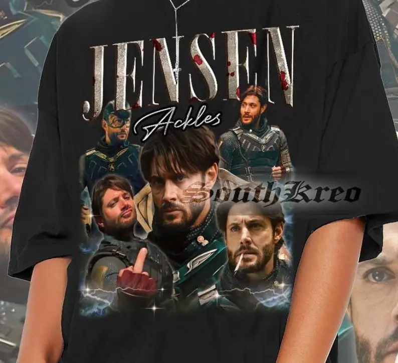Women's Soft Cotton Round Neck Loose Tshirt - Jensen Ackles Soldier Boy Digital Print Graphic Tee, Dark Humor Superhero Satire, TikTok Viral All Seasons Casual Streetwear Top, Baggy, Oversize, Clothes, 2Xl, 3Xl, Oversized, Short Sleeve