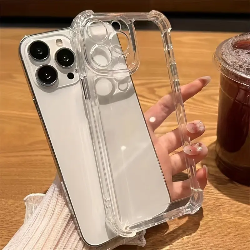 Crystal Shockproof phone Case for iPhone 18 pr max/17/16/15/14 Plus/13/12/11 Pro Max - phone cases for iphone 17 pro max,1.2mm Raised Camera Lens Guard, 4-Corner Airbag Tech, Independent Electroplated Buttons, 12-Month Anti-Yellowing Guarantee