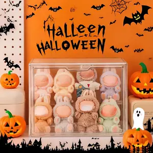 Cute Plush Toy Display Cabinet, 1 Count Clear Transparent Acrylic Dustproof Plush Toy Storage Box, Home Organizer for Living Room Bedroom Study Room,Halloween Decoration Storage Cabinet