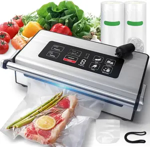 95Kpa Liquid Vacuum Sealer Machine, Full Automatic  Sealer for Dry/Liquid/Moist Foods |  Suction | Digital Timer | One-Touch Operation | Built-in  & Bag Storage | Removable Drip Tray