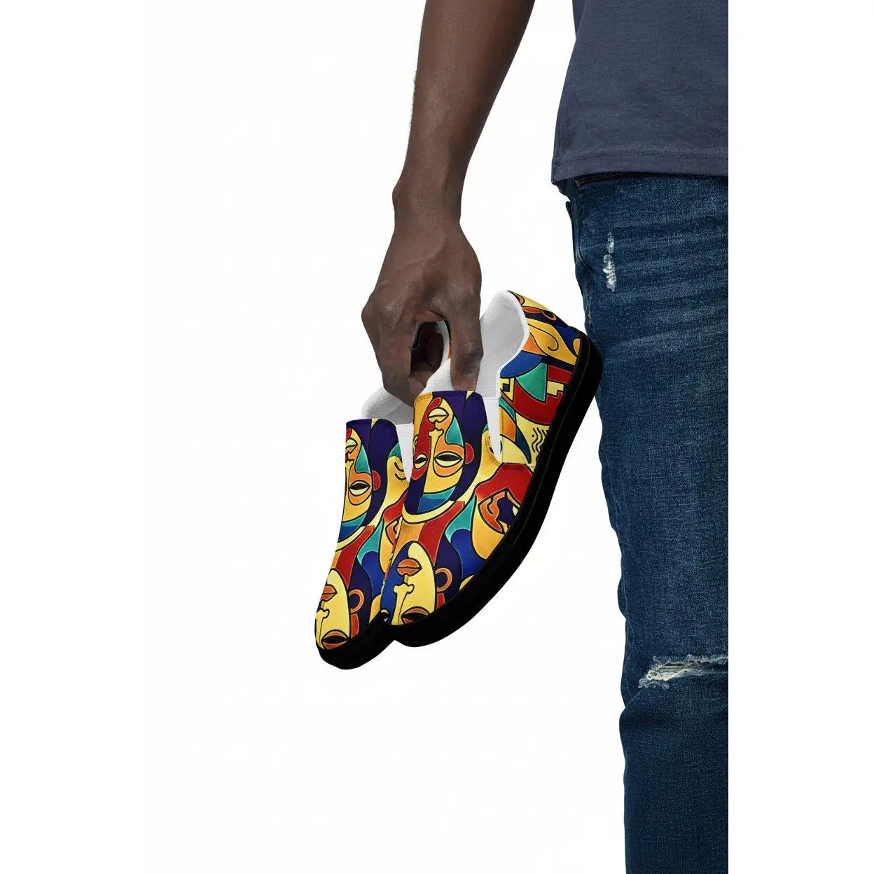 African Print Men's Slip-on Canvas Shoes — ASAKE-OGE