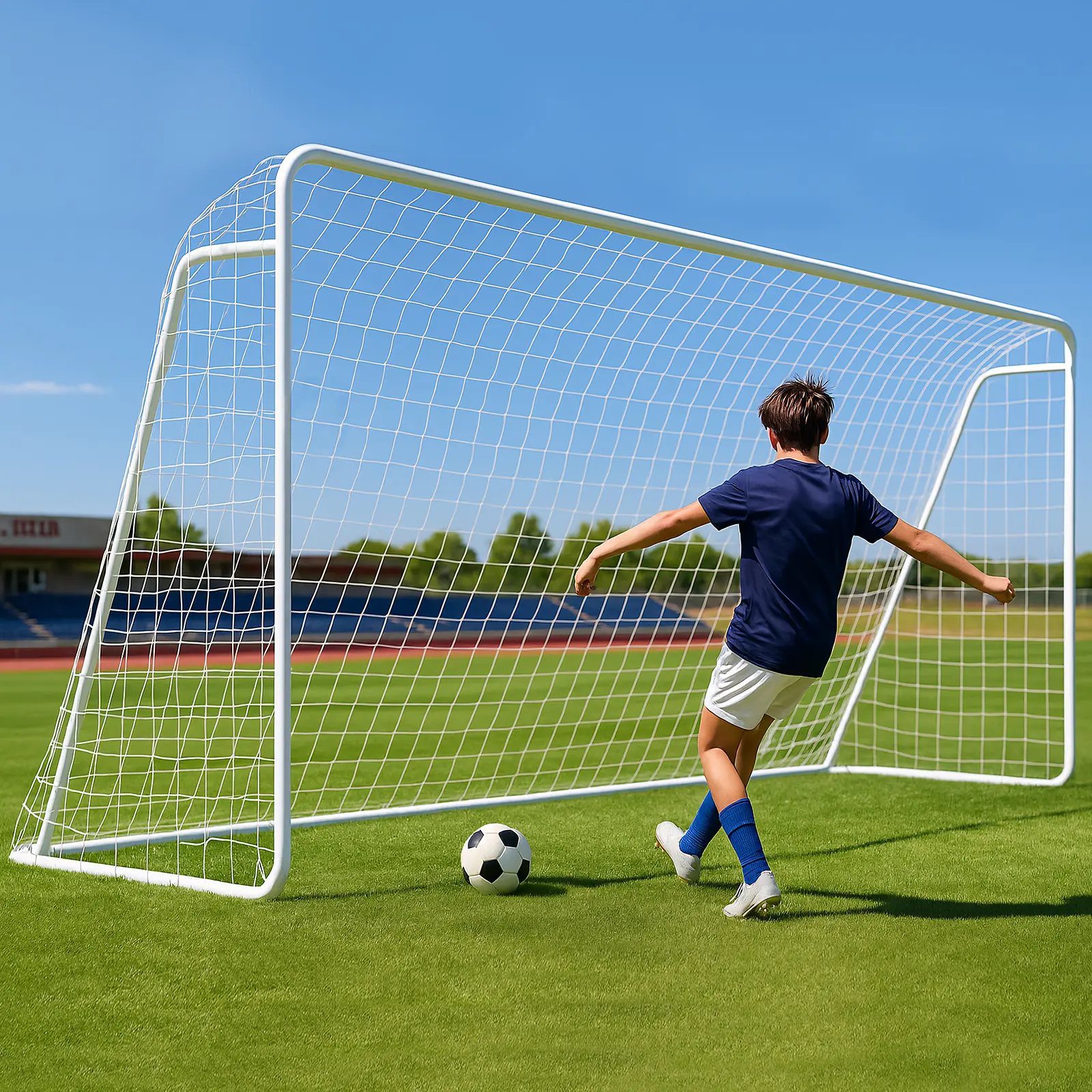 ABORON Soccer Goals - 12x6FT Soccer Goals for Backyard, PE Net Metal Soccer Goal for Youth Adult, Perfect for Games Indoor Outdoor Soccer Training Equipment