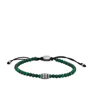 Fossil Men's Everett Reconstituted Malachite Beaded Bracelet