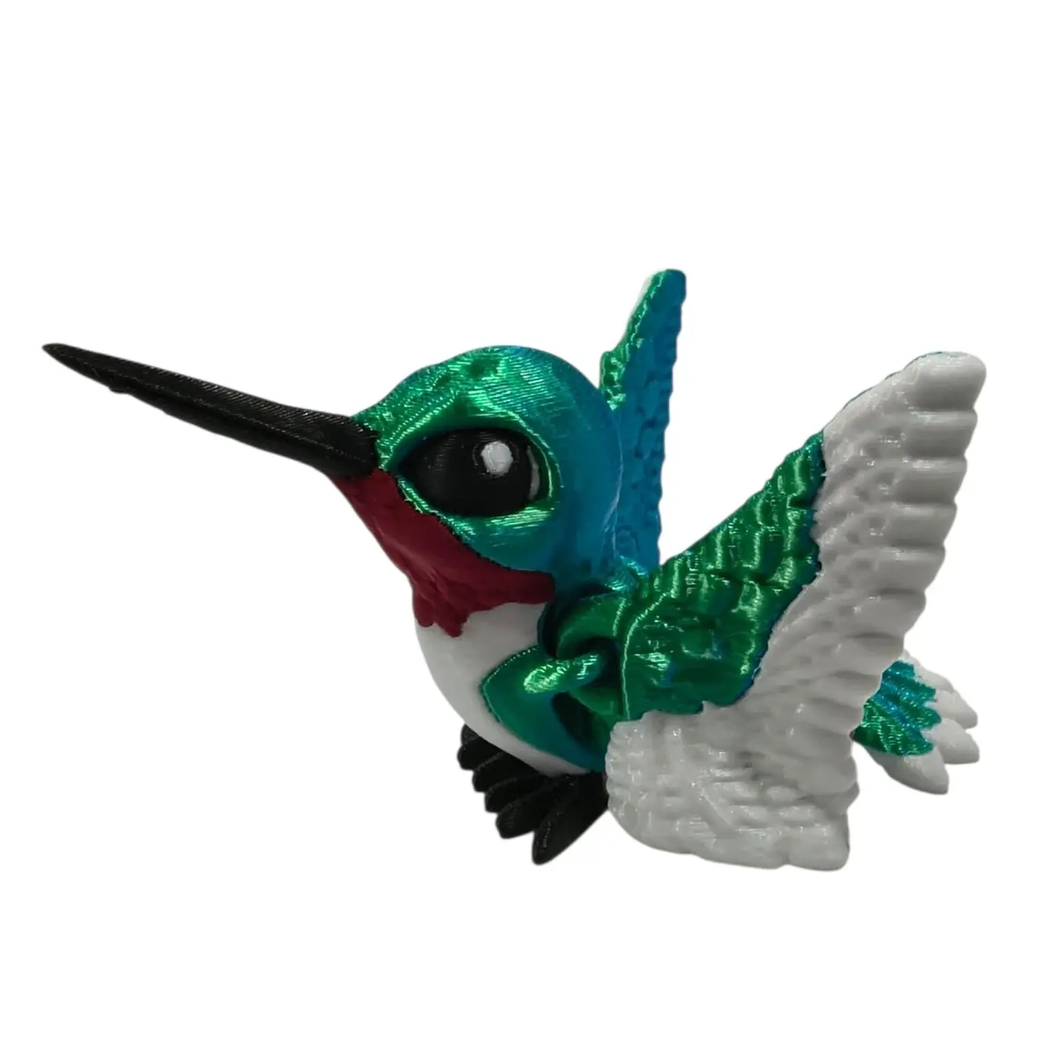 BS 208 Creations 3D Printed Articulating Hummingbird Statue Figurine - 3.5" Wingspan, 4" Beak-to-Tail, Collectible Figure Decor, Desktop Decoration, Modern Home Gift for Enthusiasts