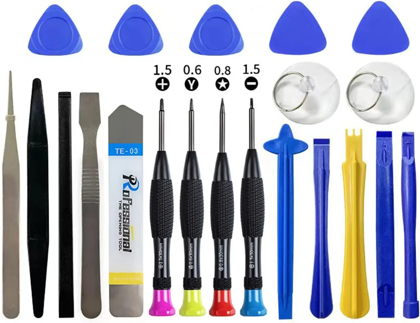 21- Set Opening  Tool  Set Multiple Functions Repair Tool Kit with Phillips Pentalobe Flat Triangle  Suitable for Repairing iPhones iPad Laptop