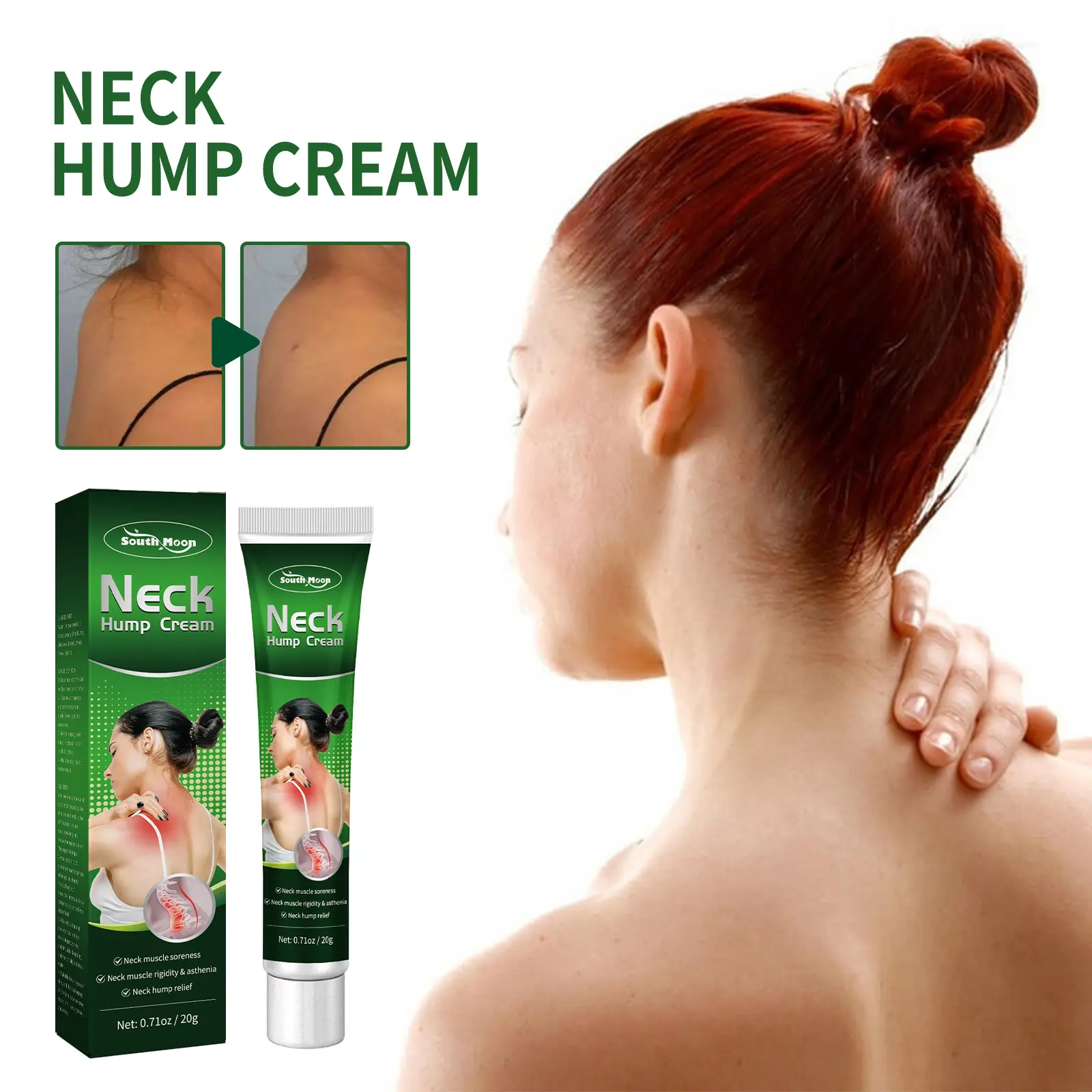 Neck & Shoulder Soreness Relief Cream, Massage Therapy Treatment for Sedentary Discomfort with Glucosamine & Peppermint Oil