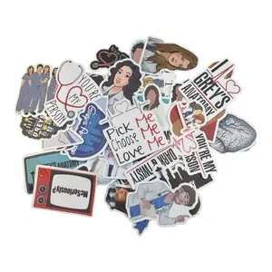 50PCS Grey's Anatomy Classic TV Show Plastic PVC Stickers - Doctor-Themed Office Stationery Accessories for Scrapbook, Luggage, Electronic Devices