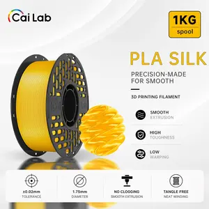 Cailab PLA Silk 1.75mm 1KG, Cailab Your Creation, ±0.02mm Tolerance, Vacuum Sealed, Glossy Silky Shine No Sanding Needed, Layer Lines Naturally Hidden, Smooth Surface Finish, Compatible Creality Ender/Bambu Lab/Prusa, Stunning Art Pieces Decorative Vases