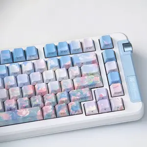 New Rose Garden Theme Backlit Keycaps 120 Keys, Cherry Height Profile Design, Dual Color Injection Molding Pbt Material, Durable Anti-Glare Mechanical Keyboard Gaming Accessories