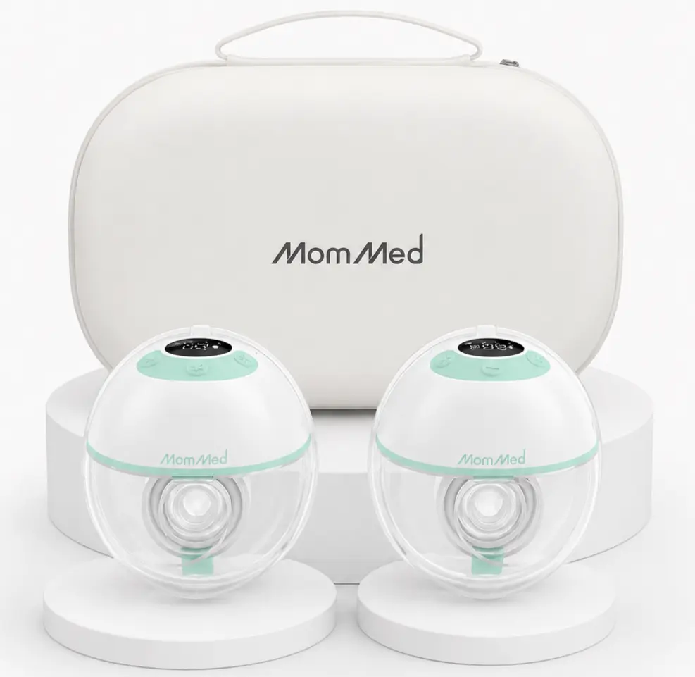 MomMed  M21 Luma Built-In Night Light BPA-Free Breastfeeding Pump, 27mm Wearable Hands-Free, Wireless Electric Breast Pump, Nursing Cup With 17/19/21/24mm Flange Insert, 4 Modes & 12 Levels