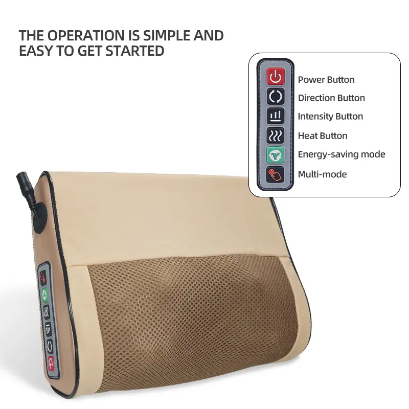 [Renhui]Neck massage pillow, with 20 neck kneadingheads and a 6-key control panel including neck,shoulders, waist, back and legs. It is very suitablefor office workers and the elderly. It is the best giftfor parents, friends and lovers.