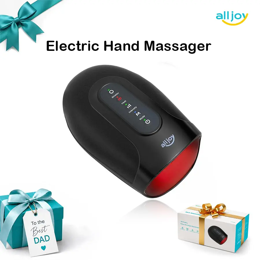 Alljoy Electric Hand Massager with Heat Therapy, carpal tunnel relief Shiatsu Kneading Machine for Arthritis and Carpal Tunnel Relief, Rechargeable Wireless Acupressure Massager, Relaxing Gift, Massage Devices, Battery-Powered Handheld Massage Devices, Au