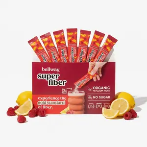 Bellway Edible Natural Vitamin Healthcare Supplement, Super Fiber + Fruit 10 Travel-Size Stick Packs, Organic Psyllium Husk for Gut Health & Digestive Support, Non-GMO, Gluten-Free