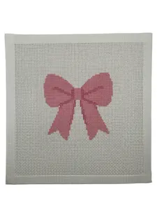 Pink Simple Bow (13 mesh) Needlepoint Canvas